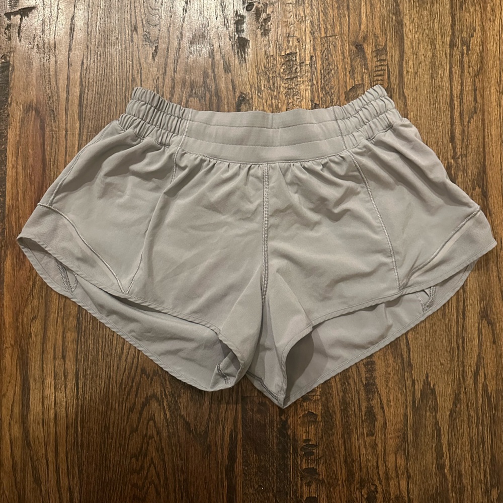 gray lululemon 2.5” bitty toddy shorts